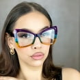 thumbnail image 5 of Blue Light Glasses for Women Anti Eyestrain Dry Eyes Computer Phone TV Eyewear,purple yellow, 5 of 13