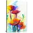 thumbnail image 2 of Abstract Oil Painting Of Spring Flower Canvas Wall Art Picture Print (12x8in), 2 of 5