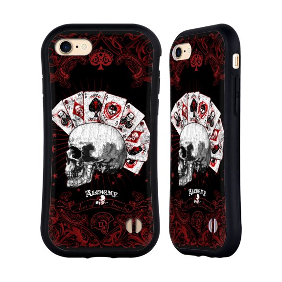 Head Case Designs Officially Licensed Alchemy Gothic Skull And Cards Aces Of Anarchy Hybrid Case Compatible with Apple iPhone 7 / 8 / SE 2020 & 2022