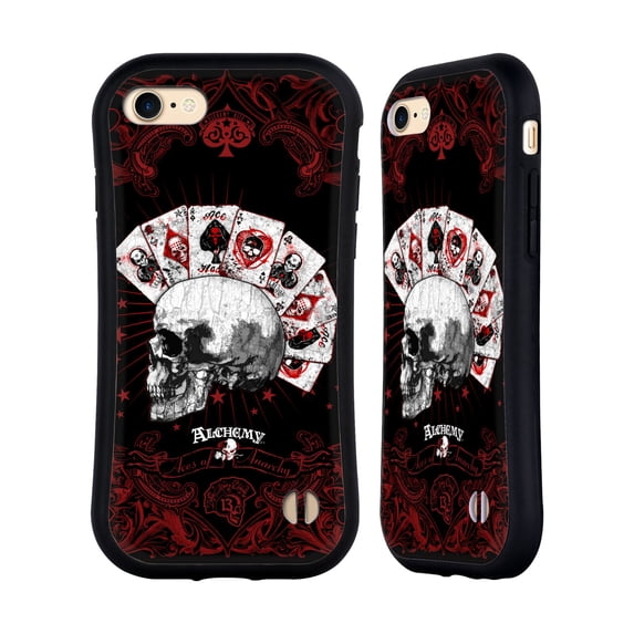 Head Case Designs Officially Licensed Alchemy Gothic Skull And Cards Aces Of Anarchy Hybrid Case Compatible with Apple iPhone 7 / 8 / SE 2020 & 2022