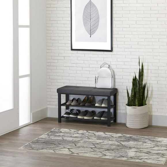 neatfreak! Fabric Upholstered Shoe Storage Bench, Shoe Bench