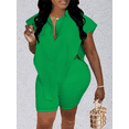 thumbnail image 1 of LovelyWholesale Women's Plus Size Side Split Stretchy Shorts Set, 1 of 4