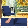 thumbnail image 4 of Topcobe Single Person Hanging Seat with Woven Rattan Backrest for Backyard, Outdoor Patio Furniture-Blue, 4 of 6