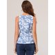thumbnail image 4 of Allegra K Top peplum envolvente con dobladillo asimétrico en la cintura con cuello en V sin mangas para mujerAzul Blanco-Floral S, 4 of 5