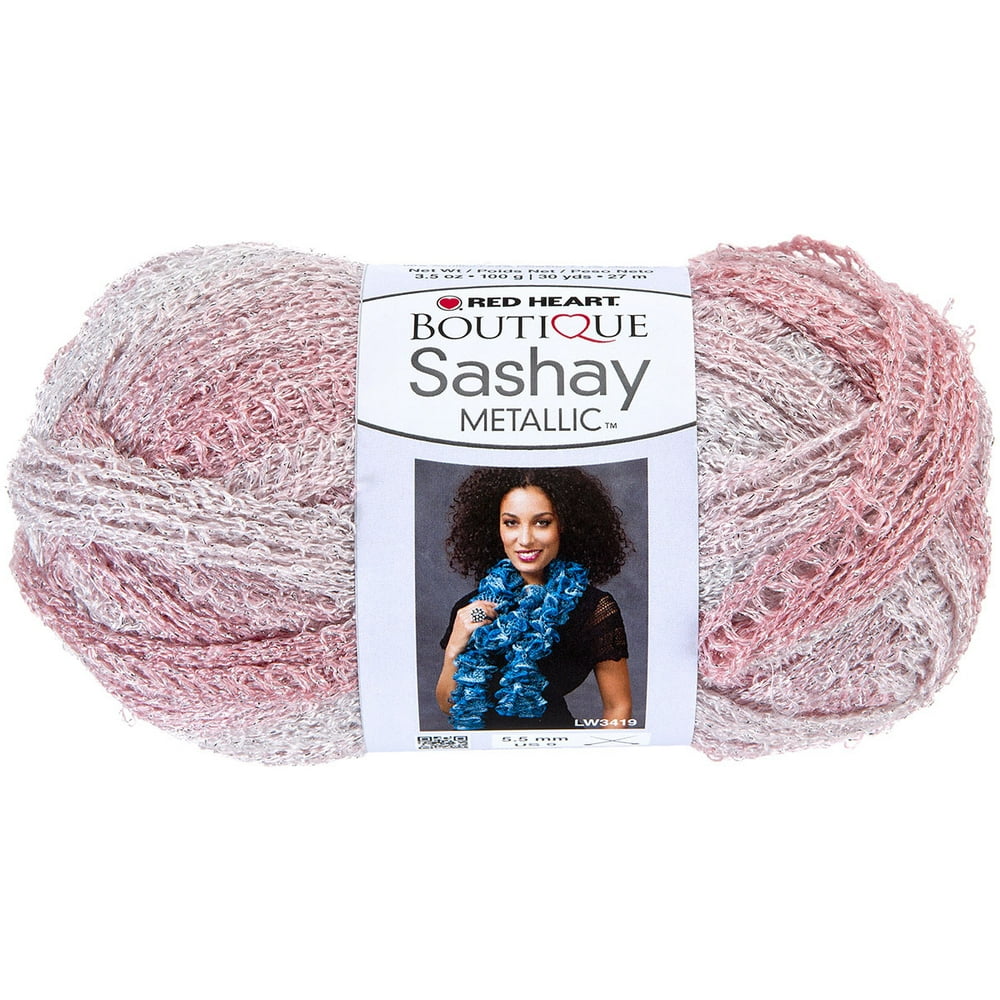 Red Heart Boutique Sashay Metallic YarnIcy Pink, Pk 3, Red Heart