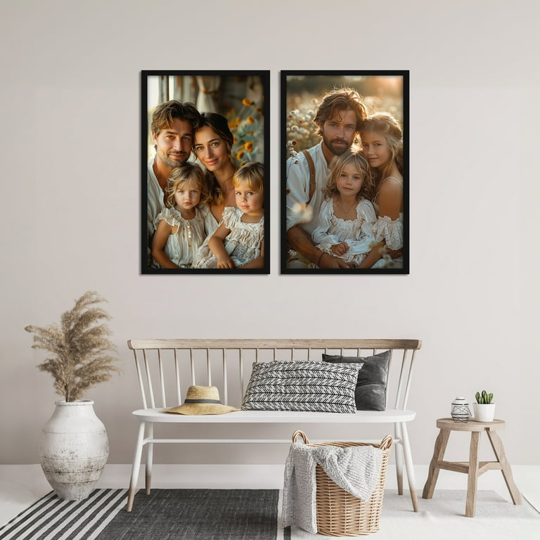 Gallery 14x22 Poster Frame, Black Woodgrain Picture Frame for Wall