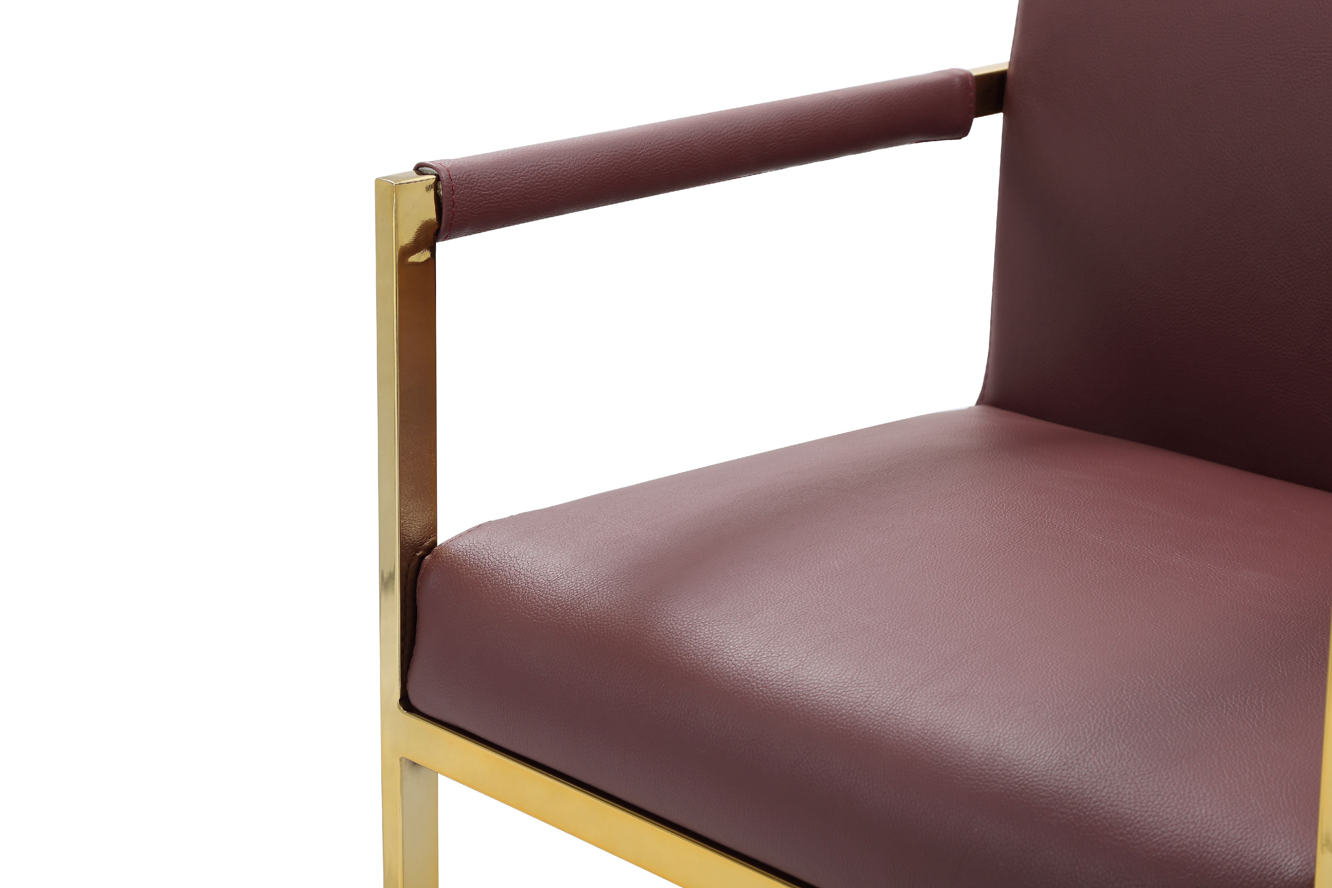 Chic Home Bertrand Chair PU Leather Upholstered Square Arm Bar Stool