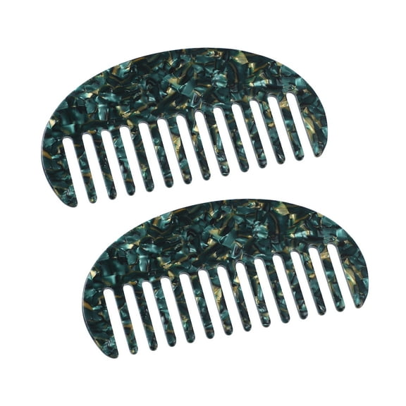 Vocoste 2 Pcs Hair Comb Wide Tooth, Anti-Static, for Thick, Curly Hair, Detangling Comb, for Wet and Dry Dark Green
