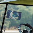 thumbnail image 3 of XYZCANDO Butterfly Moon 4pcs Golf Cart Seat Covers Golf Cart Steering Wheel Covers 2pcs Golf Cart Flags Floral Golf Cart Accessories Universal Golf Cart Blanket Golf Cart Wheel Cover Golf Flag Blue, 3 of 7
