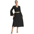thumbnail image 3 of Kaerm Robe Tunique de Danse pour Femmes avec Manches Longues Blanche&Noir G, 3 of 7