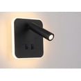 thumbnail image 4 of Lámpara de pared LED para mesita de noche, lámpara de pared de fondo para sala de estar, pasillo, hotel, ingeniería china, (foco giratorio cuadrado negro, luz blanca cálida G) JM, 4 of 4