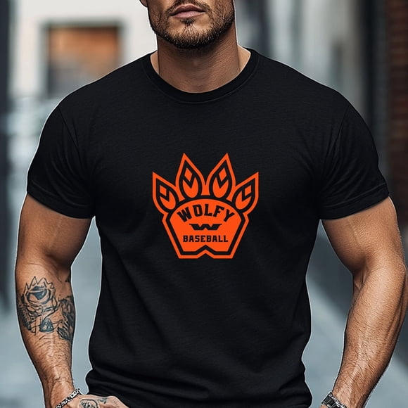 Men'S T-Shirt, Relaxed And Casual, Easy And Clean, Featuring The WOLFY BASEBALL Logo, a Short-Sleeved Round-Neck Tee for Summer Leisure,