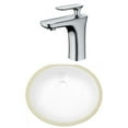 thumbnail image 1 of 16.5-in. W CSA Oval Bathroom Undermount Sink Set In White - Chrome Hardware AI-23054, 1 of 6