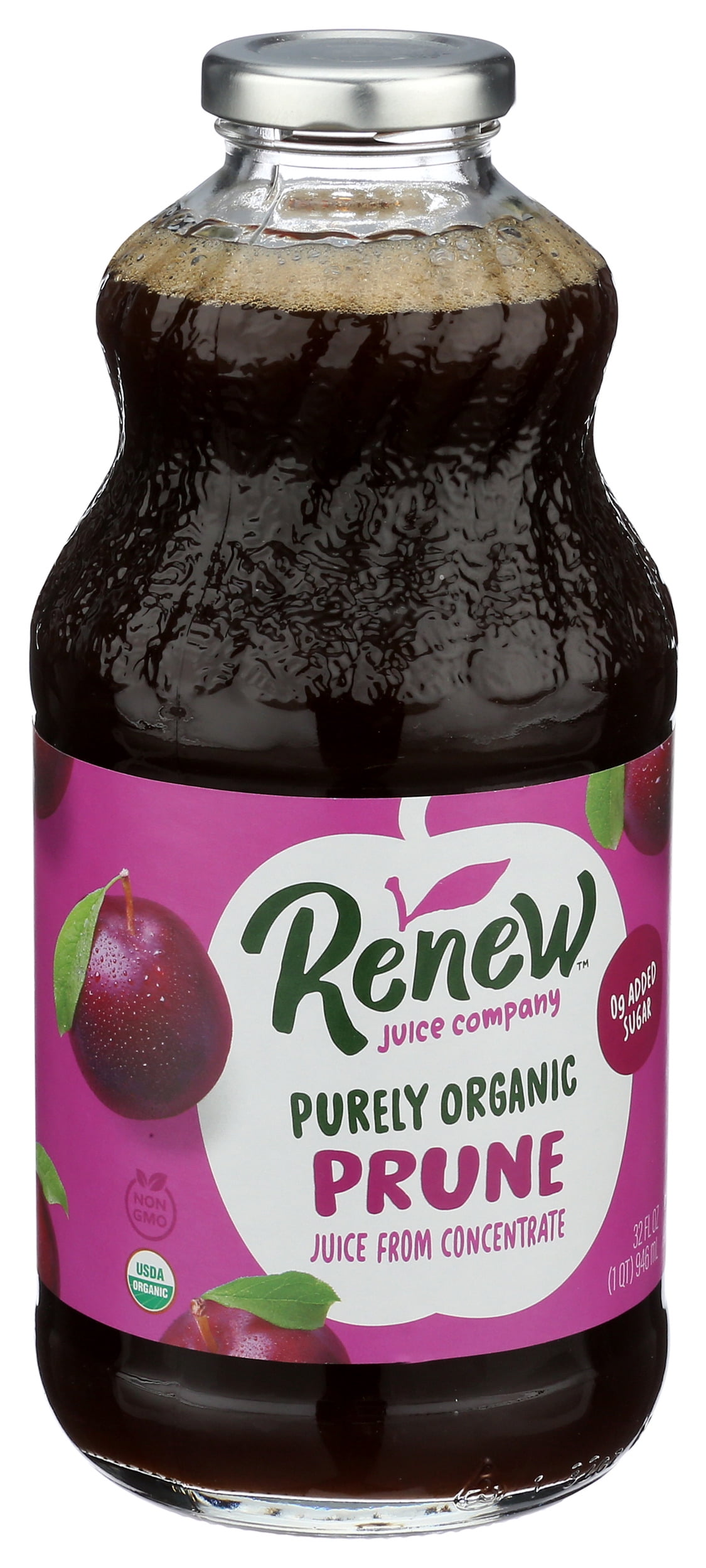 Pack of 6, Renew Organic Pure Prune Juice, 32 fl oz
