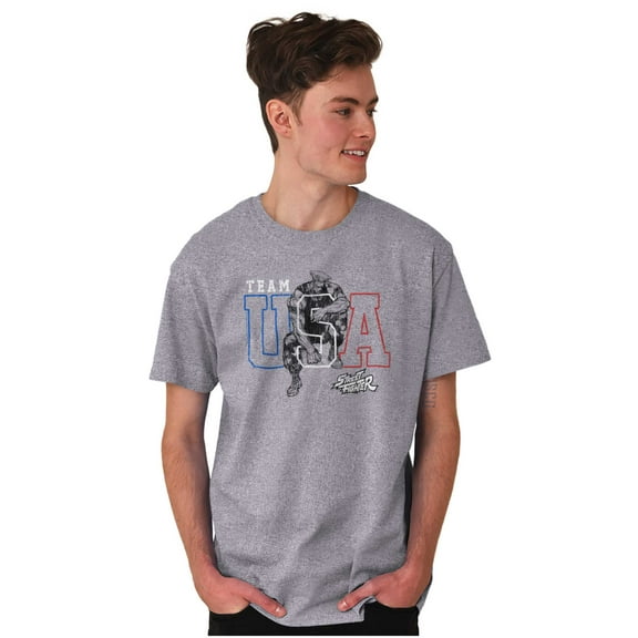 Street Fighter Team USA Video Game Men's Graphic T Shirt Tees Brisco Brands S