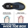 thumbnail image 3 of FitVille Mens Wide Hiking Shoes Outdoor Low-top Waterproof Sneakers with Arch Support, Navy Blue/Black, 11.5 Wide, 3 of 8