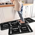thumbnail image 3 of Black Kitchen Rugs and Mats Non-Slip, Washable, Stain and Fade Resistant, Suitable for Kitchen Mat Set of 2 Dinnerware Kitchen Decor, 3 of 5