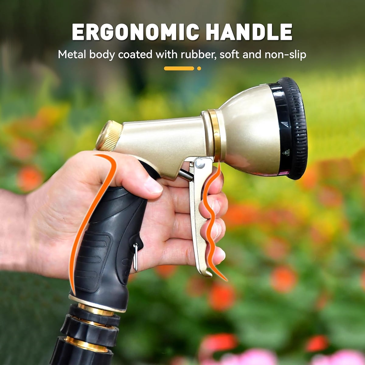 RainPoint Garden Hose Nozzle Sprayer Heavy Duty 9-Pattern Watering Nozzle,Green
