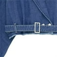 thumbnail image 6 of WCMZJ Women's Cropped Denim Jacket Casual Loose Long Sleeve Jean Jacket Denim Trench Coat with Belt Navy L, 6 of 6