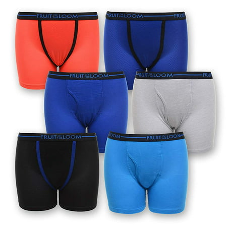 6 Pack of Fruit of the Loom Boys Breathable Boxer Brief Micro/Mesh Underwear