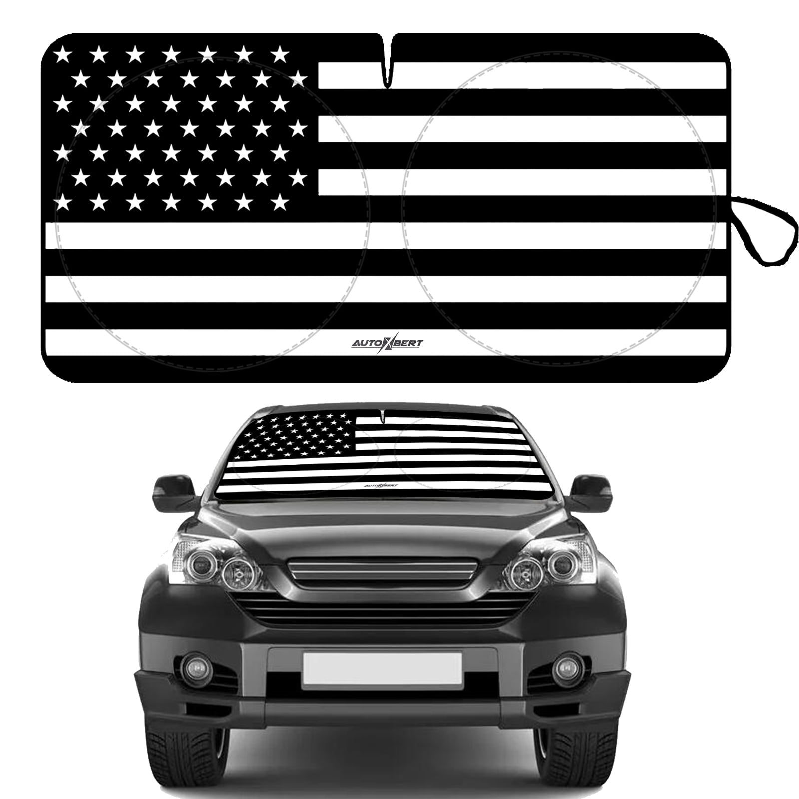Yiyasu Car Sun Shade with US Flag Front Windshield photo 1