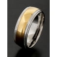 thumbnail image 2 of West Coast Jewelry Men's Ridged Edge Two Tone Steel Ring (8mm), 2 of 5