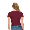 thumbnail image 6 of Natural Uniforms Womens Buttery Soft, Super Stretch Y2K Long Sleeve Baby Tee Crop Top (Burgundy, Small), 6 of 6