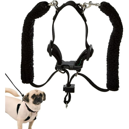 Sporn Original Training Halter, No Pull Harness Medium Size Dog with Black Sherpa Sleeves
