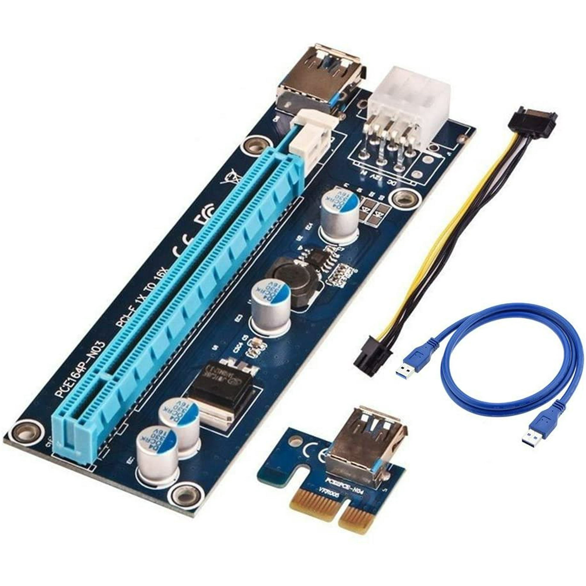 Pci E Pci Express Riser Ver 006c 6 Pin Powered 1x To 16x Pcie Usb 3 0 Adapter Card With Usb Extension Cable And Gpu Walmart Canada