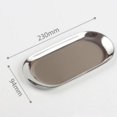 thumbnail image 4 of Metal Storage Tray Oval Stainless Steel Tray Snack Fruit Cosmetics Jewelry Storage Organizer Silver Large, 4 of 5