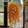 thumbnail image 3 of WUJDF Fall Artificial Faux Mums Hanging Flowers Plants Basket for Outdoor Decoration,Fake Silk Daisy Planters Uv Resistant Look Real for Home Porch Patio Balcony Yard Fall Decor Artificial Flowers, 3 of 7