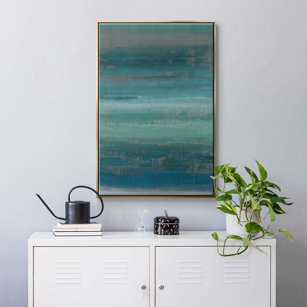 Stars & Shores II Framed Premium Gallery Wrapped Canvas - Ready to Hang - 17 x 25 - Gold Floating Frame