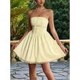 thumbnail image 3 of Strapless Homecoming Dresses for Tees Short Lace Puffy Mini Cocktail Party Gowns Corset Homecoming Dress Yellow S, 3 of 8