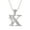 X, variant on Tinkerbell Women's Sterling Silver Initial Pendant Necklace, 18" Chain