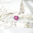 thumbnail image 4 of Rosec Jewels Lab Grown Pink Sapphire Heart Engagement Ring with Diamond Halo (5.6 Carat, AAAA Grade) - Gift For Special Occasions, 925 Sterling Silver, US 4.00, 4 of 9
