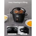 thumbnail image 4 of Olla Arrocera COMFEE' Antiadherente de 6 Tazas con Control de Un Solo Toque Negra, 4 of 7