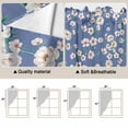 thumbnail image 5 of Watercolor Floral Swag Curtains for Kitchen/Bedroom/Living Room, Spring Flower Leaves Botanical Blue Scalloped Curtains 63 Inch Long, Window Swag Topper Curtains Valances 2 Panels Set 36"x63", 5 of 8
