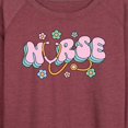 thumbnail image 3 of Instant Message - Nurse Flowers - Women's Lightweight French Terry Long Sleeve Shirt, 3 of 6