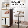 thumbnail image 2 of COLAMY ELEN Set of 6 Modern Counter Height Bar Stools with Arms and Back, 25.5" Upholstered Kitchen Island Chairs, Luxury Metal Frame Barstools for Home Bar Dining Room, Camel, 2 of 8