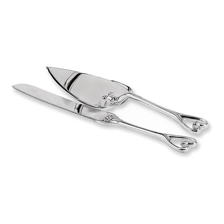 Silver-plated Heart Cake and Knife Set