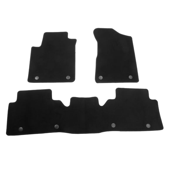 Ikon Motorsports Floor Mats Compatible With 2017-2023 Nissan Armada & INFINITI QX80 Black Nylon OEM Fitment Style Front & Rear Floor Mats Anti-slip Carpets Replacement 3PCS