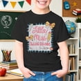 thumbnail image 2 of SGMVNU Girls Third Grade T Shirts Short Sleeve Crew Neck Relaxed Fit Graphic Shirt Tops Back to School Clothes, Size 5-6 Years, Black, 2 of 7