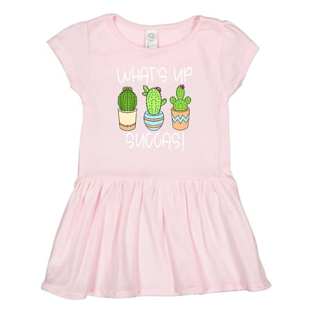 

Inktastic What s Up Succas Funny Cacti Plants Gift Toddler Girl Dress