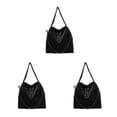 thumbnail image 1 of Jumpingount Bolso de cadena plegable de PU, lujoso y práctico para mujer, bolso de hombro con cadena, bolso de hombro con cadena, negro (cadena Type1 NO1, 1 of 6