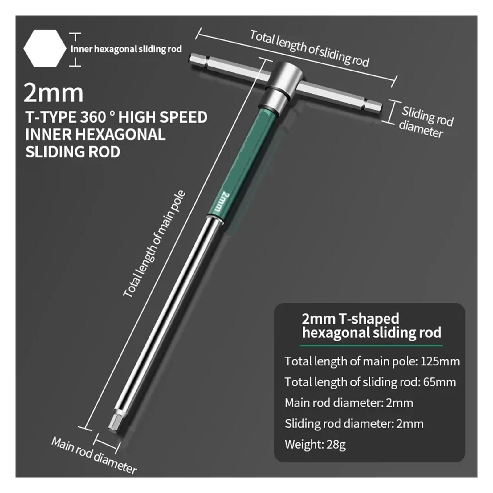 T Type Torx Screwdriver Hex Torque Wrench Chrome Hexagonal Spanner Rod Tool Extended T-Socket