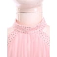 thumbnail image 3 of TTAO Flower Girl Chiffon Dress Girls Rhinestone Off Shoulder Long Sleeve High Low Dress Pageant Gown Pink 12, 3 of 7