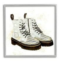 Stupell Industries Quilted Leather Fashion Boots Brilliant Gems Deluxe Pattern,12 x 12, Design by Ziwei Li