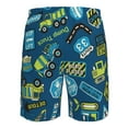 thumbnail image 6 of Kll Cartoon Heavy Equipment Machinery Road Construction Men'S Casual Summer Beach Shorts Hawaiian Shorts With Pockets-Large, 6 of 9