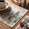 thumbnail image 6 of Smile Watercolor Deer Trees Snowflakes Winter Christmas Placemats Set of 4， 12 x 18 Inch, 6 of 8