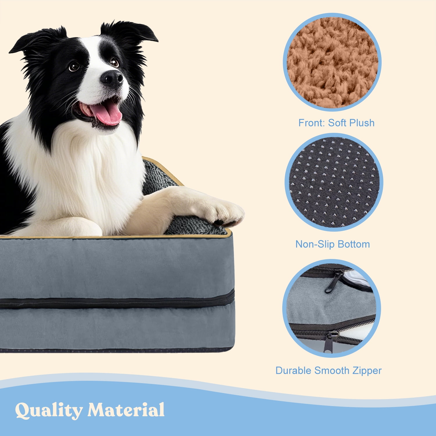 PayUSD Dog Bed for Large Medium Small Dogs Orthopedic Pet Dog Sofa Bed with Removable and Washable Cover S to XL